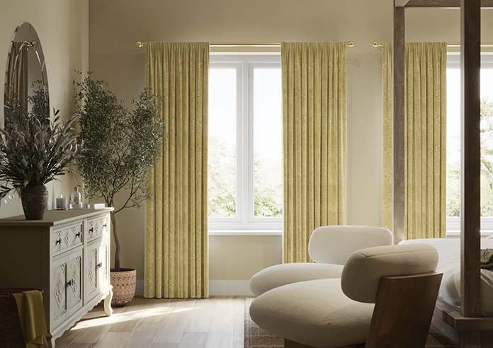 William Morris At Home Marigold Velvet, Ochre - Made to Measure Curtains - Image 3